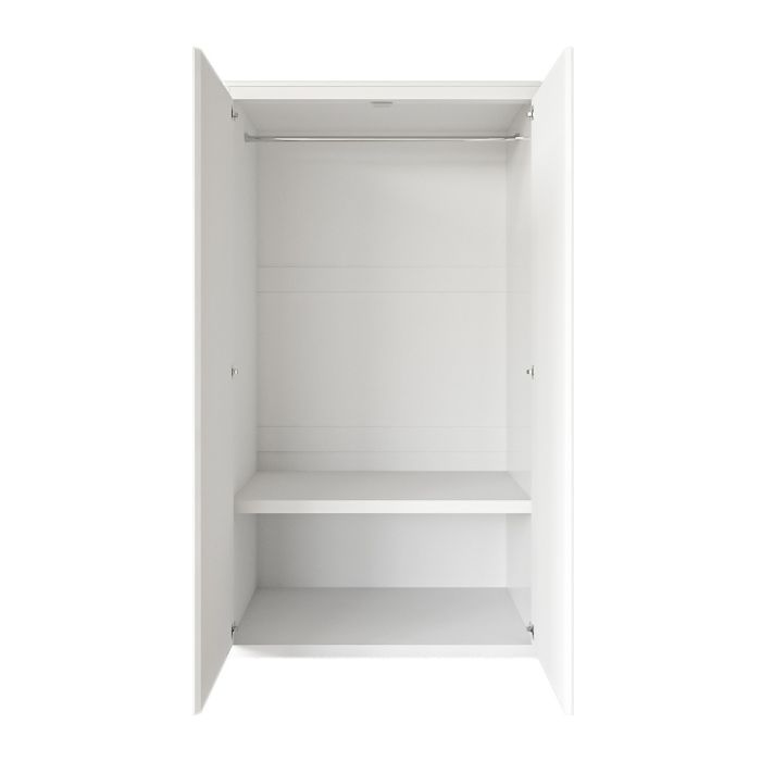 White Gloss Double Mirrored Wardrobe with Soft Close Doors - Lexi