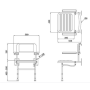 Grey Wall Mounted Folding Shower Seat With Arms - Nymas image 2