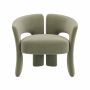 Sage Green Velvet Modern Curved Accent Chair - Azalea image 1