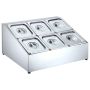 Hamoki GNR-6B Countertop 6 x GN Pan Holder Prep Station- 2 Tier - Includes 6 x 1/6 GN Pans 100mm Deep and Lids image 1