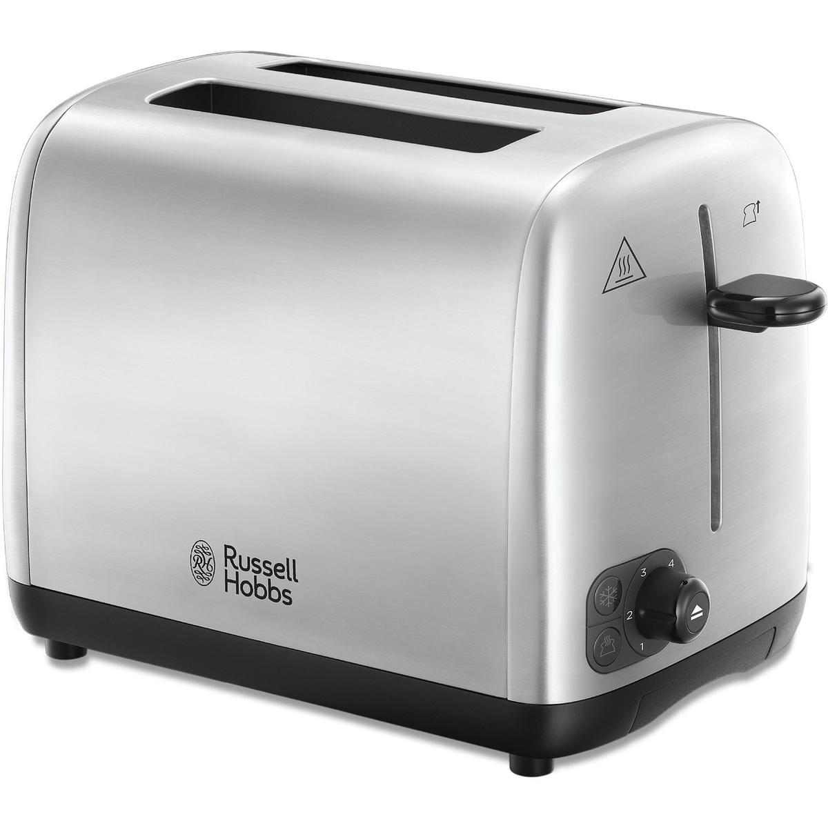 GRADE A1 - Russell Hobbs 24080 Adventure 2 Slice Toaster – Stainless Steel Wide Slots & Lift & Look