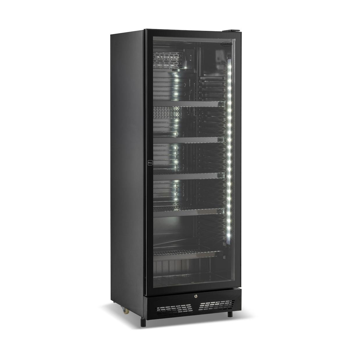 GRADE A2 - Combisteel SVE-450 Upright Display Fridge - 400 Ltr, Black