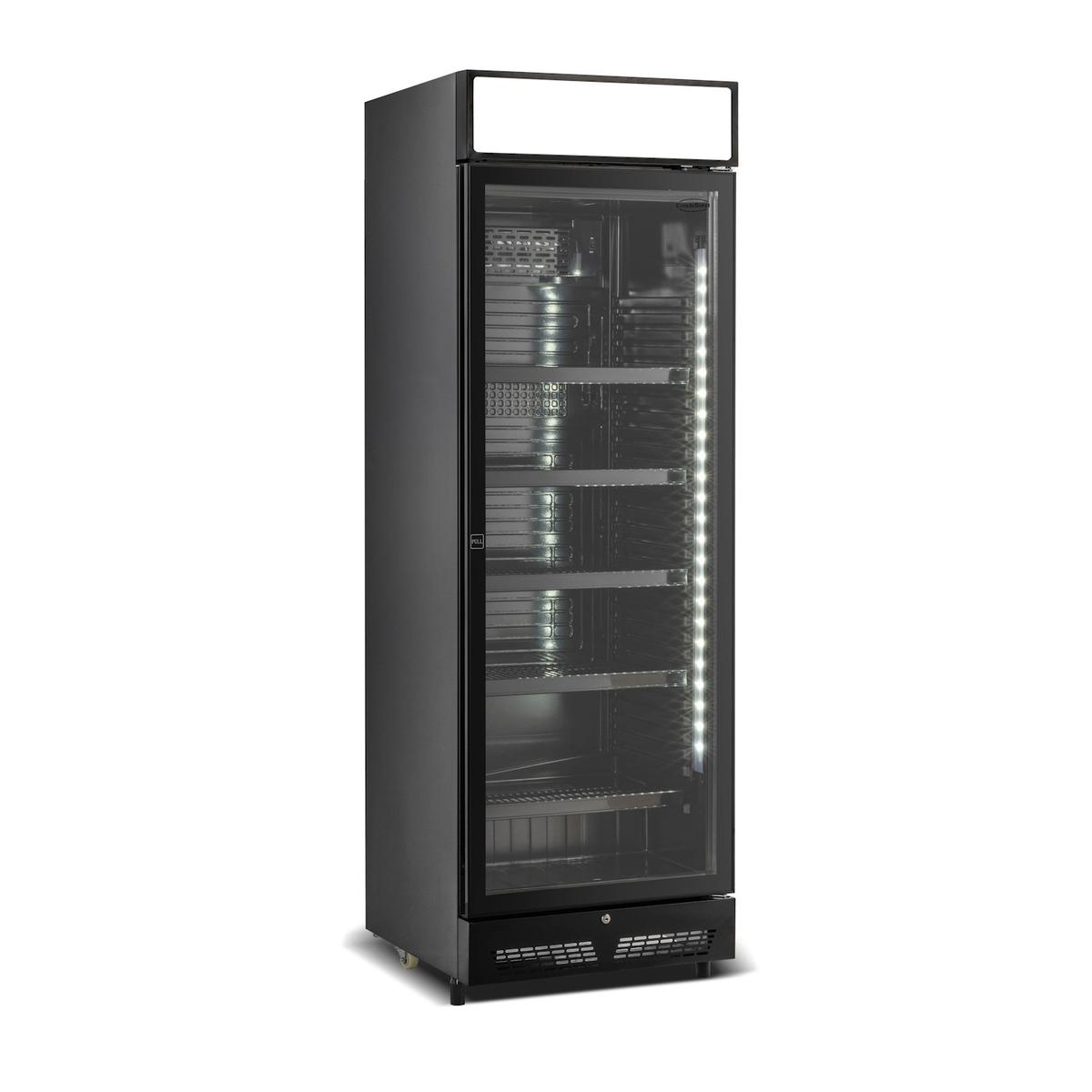 Combisteel Upright Display Fridge with Canopy - 400 Ltr Black image 1