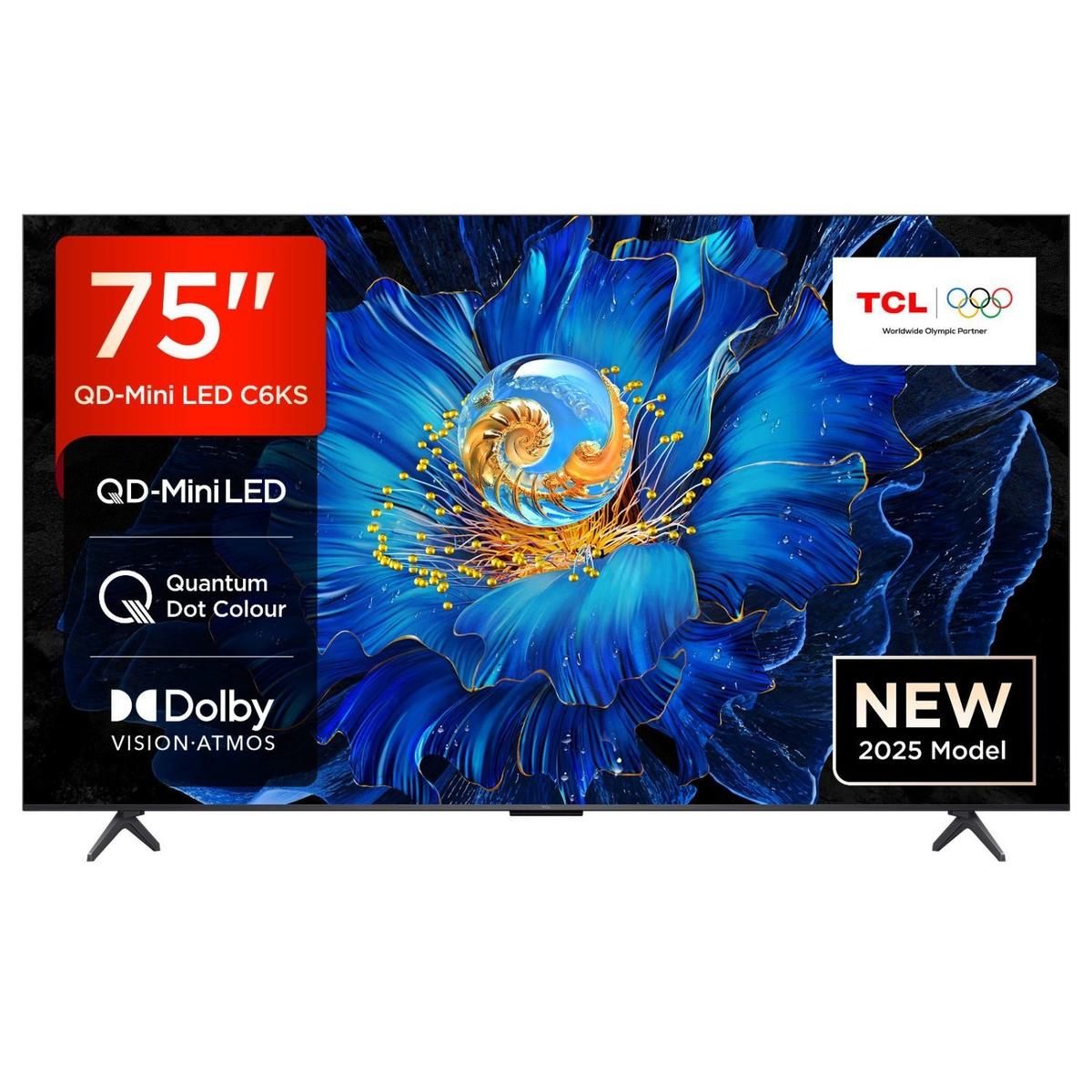 Ex Display - TCL 75C6KS-UK 75" 4K Ultra HD QD-Mini LED TV