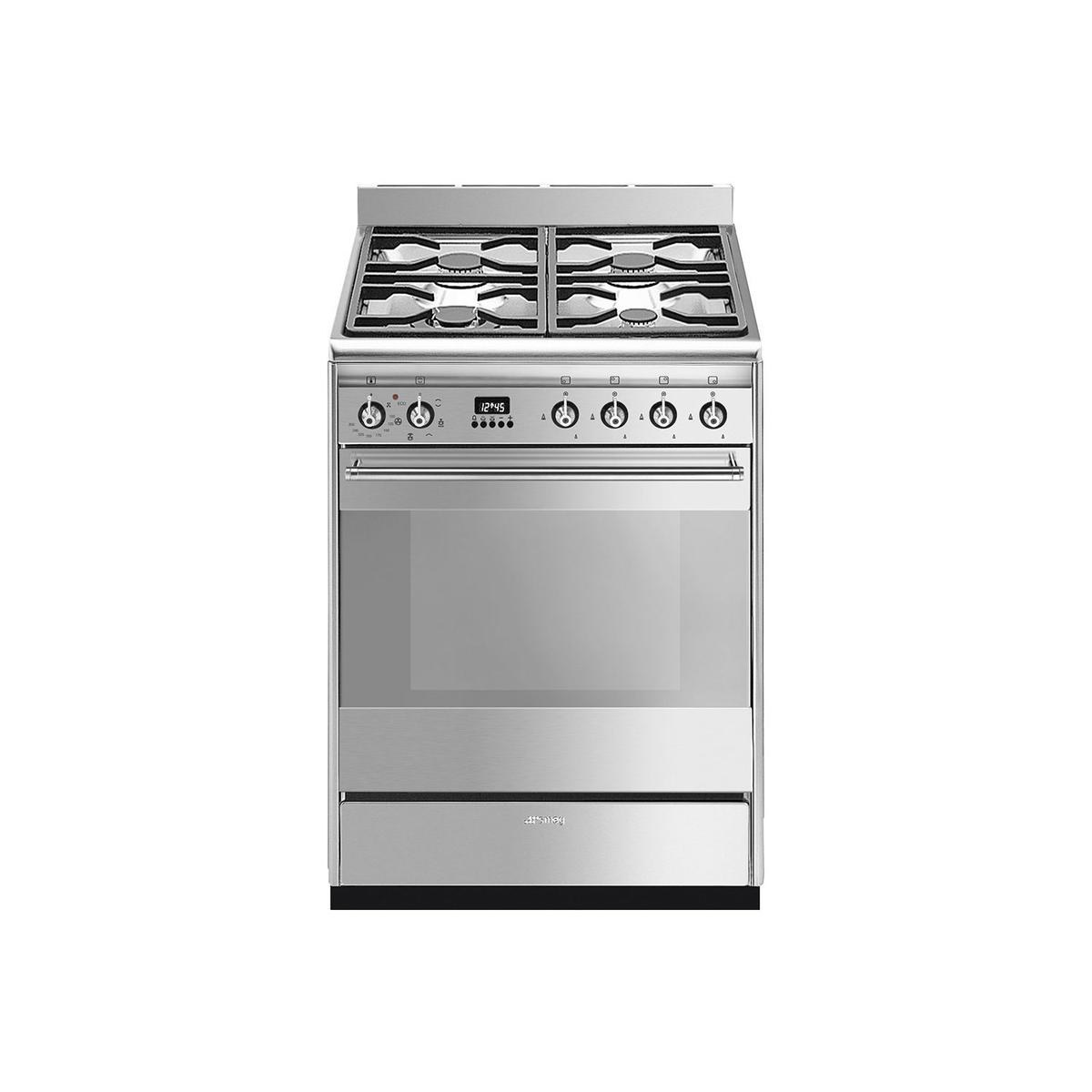 Refurbished Smeg Concert SUK61MX9 60cm Dual Fuel Cooker Stainless Steel