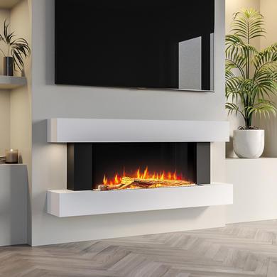 IMPERFECT - White 52inch Wall Mounted Electric Fireplace - AmberGlo image 1