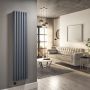 Refurbished Anthracite Vertical Smart Electric Radiator with Wi-Fi Thermostat - 1.2kW - Double Panel H1600xW354mm - Bathroom Safe image 1