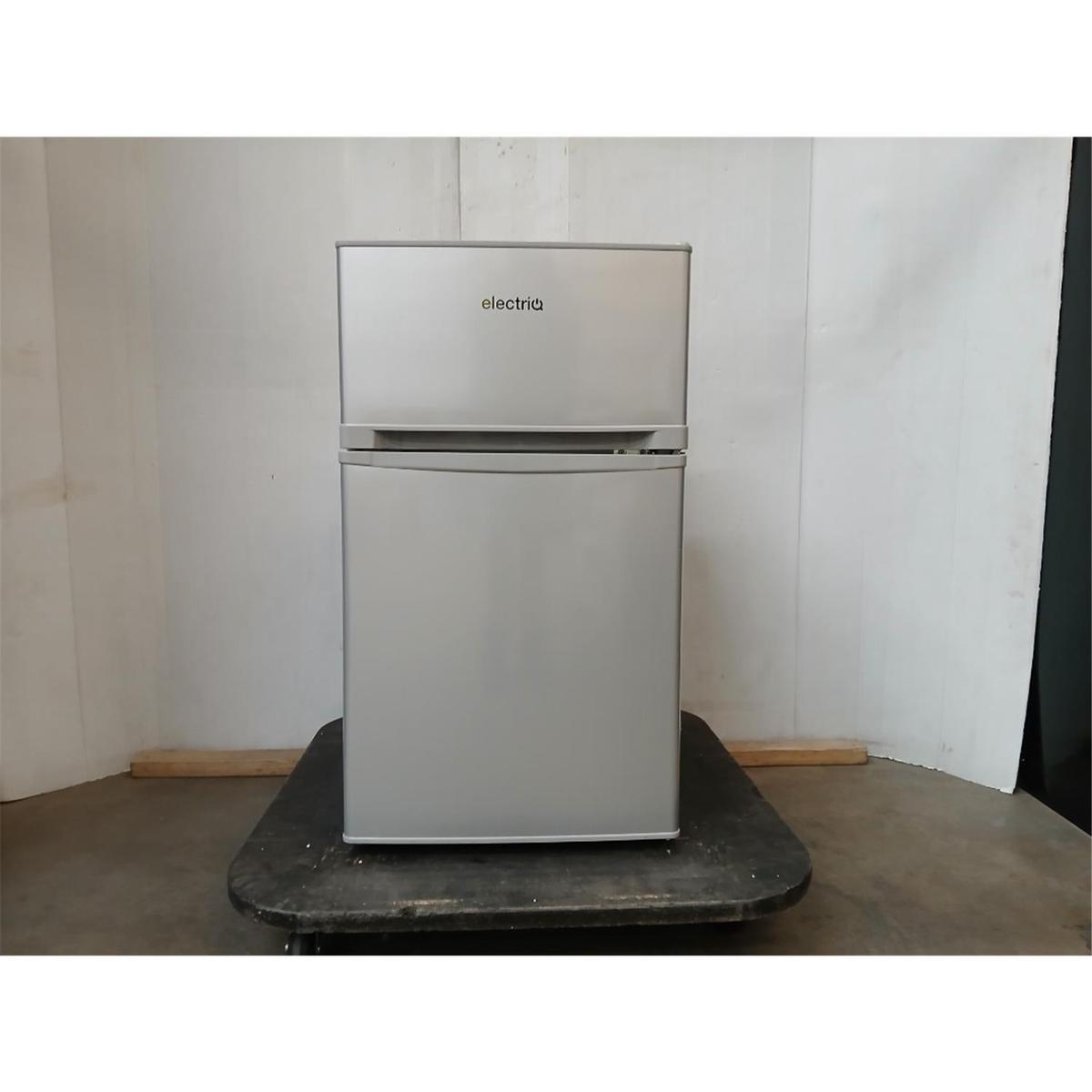 GRADE A2 - electriQ 80 Litre Under Counter Freestanding Fridge Freezer - Silver image 1