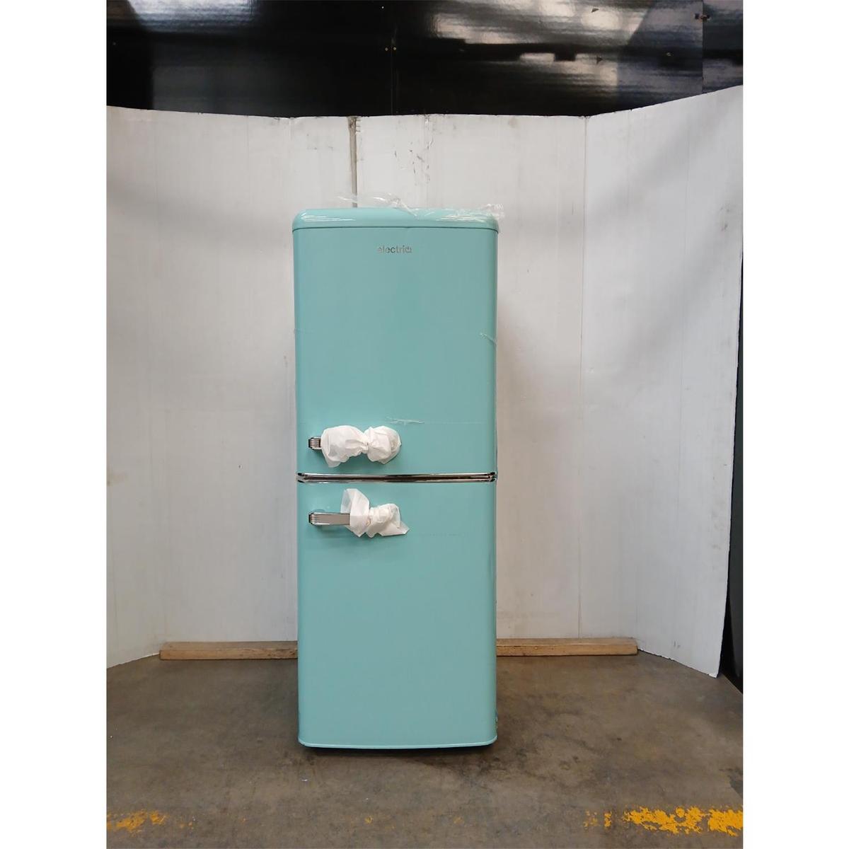 GRADE A2 - electriQ 153 Litre 60/40 Retro Freestanding Fridge Freezer - Blue Total No Frost image 1
