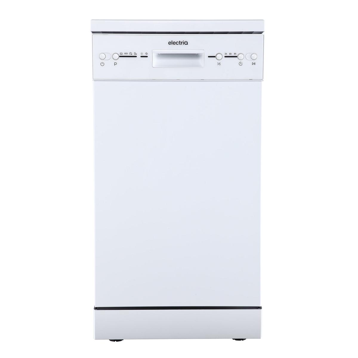 GRADE A2 - electriQ Freestanding Slimline Dishwasher - White image 1