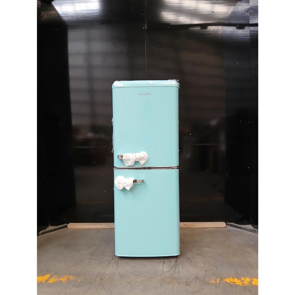 GRADE A2 - electriQ 153 Litre 60/40 Retro Freestanding Fridge Freezer - Blue Total No Frost image 1