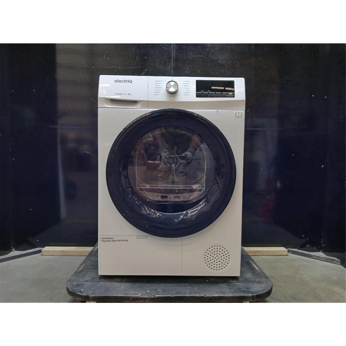 GRADE A2 - electriQ 9kg Heat Pump Tumble Dryer - A++ Rated, Quiet - White image 1