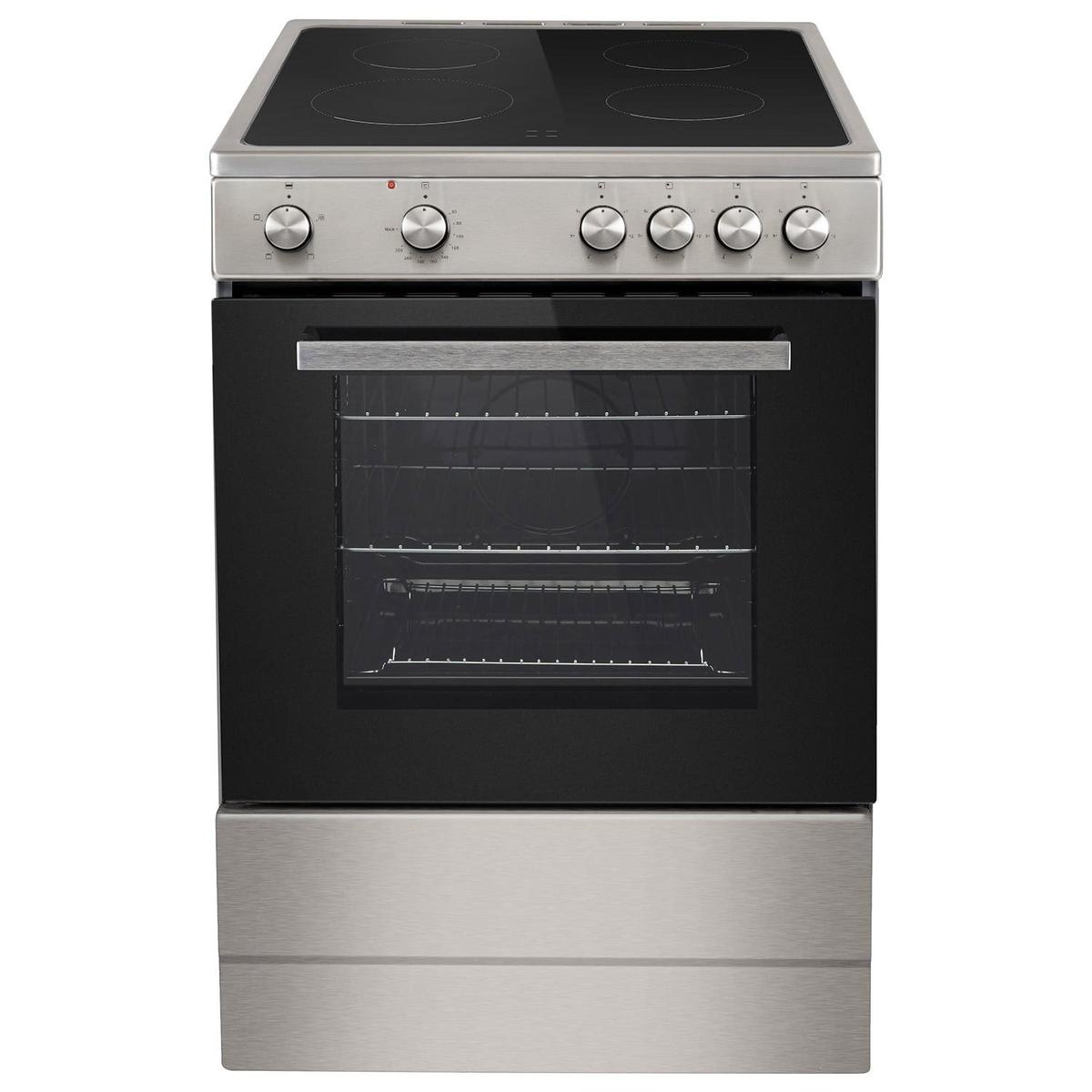 GRADE A2 - electriQ 60cm Electric Cooker - Stainless Steel