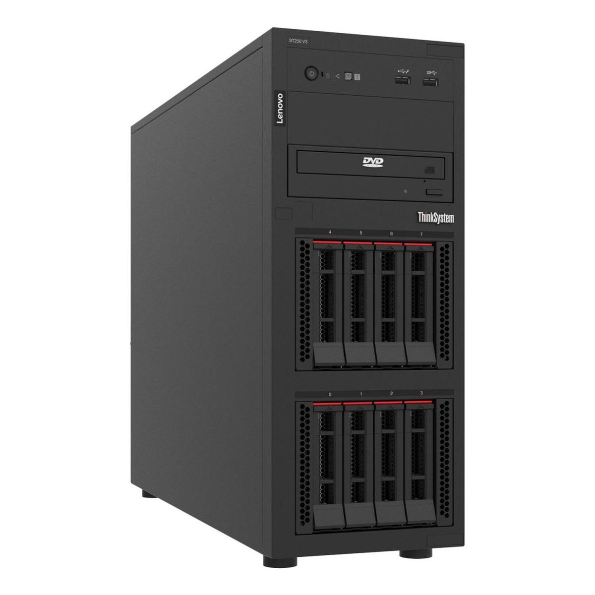 ThinkSystem ST250 V3, 1xIntel Xeon 6353P 8C 2.7GHz 65W, 1x32GB 2Rx8, ThinkSystem RAID 545-8i PCIe Gen4 12Gb Adapter, 1x800W, 2.5" Chassis Base(Standard) image 1