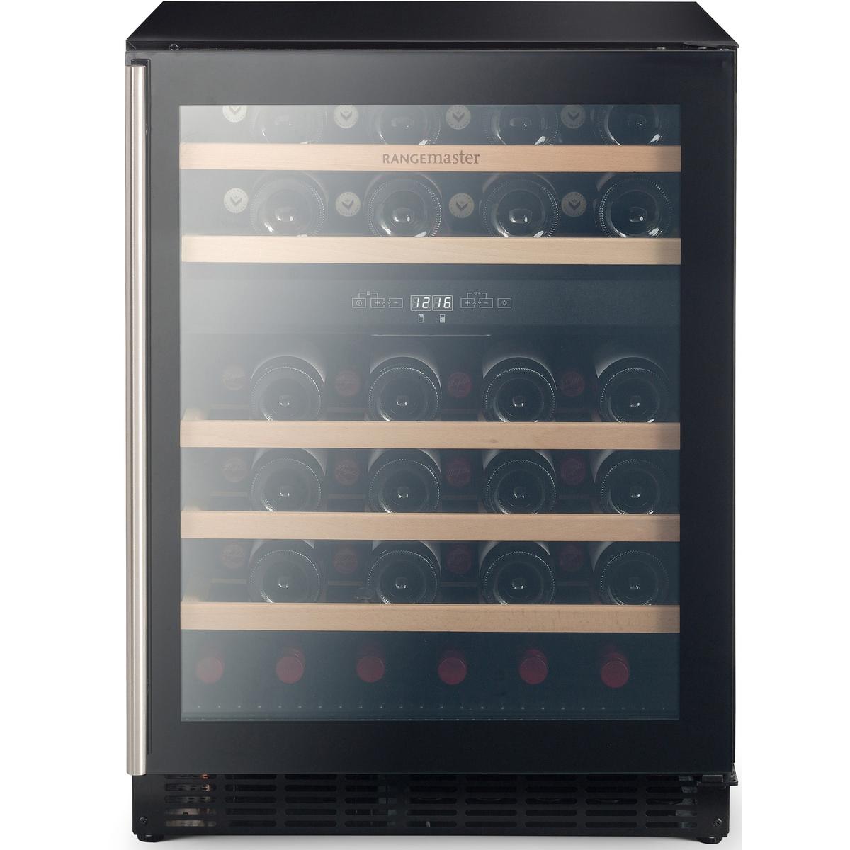 Rangemaster 46 Bottle Capacity Dual Zone Freestanding Wine Cooler - Black image 1