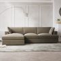 ALMOST PERFECT - Mink Velvet Left Hand L Shaped Sofa - Seats 4 - August