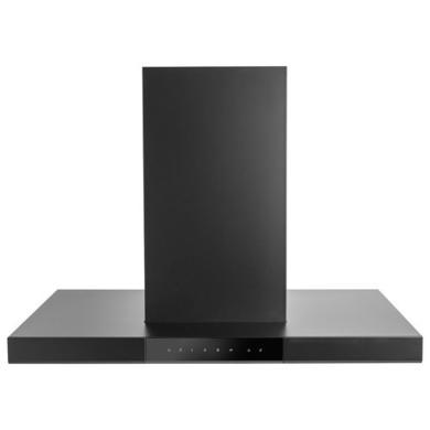 Refurbished electriQ eiQISLANDSLIMBK 90cm Island Hood with Hob to Hood Connection – Black image 1