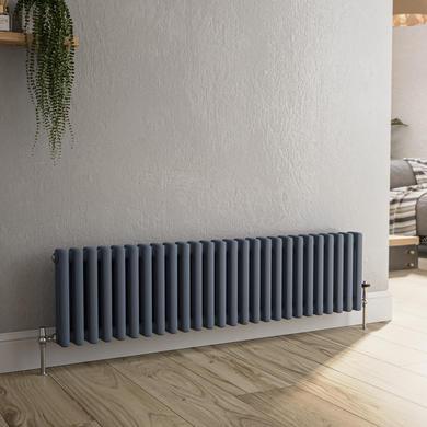 Refurbished - Reggio Anthracite Horizontal Triple Column Traditional Radiator 300x1190mm 2682 BTU - Cast Iron Style image 1