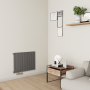 Eco Eleganza Anthracite Horizontal Flat Aluminium Middle Connection Radiator 600x750mm Single Panel 2302 BTU image 6