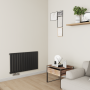 Eco Eleganza Midnight Black Horizontal Flat Aluminium Middle Connection Radiator 600x975mm Single Panel 2992 BTU image 6