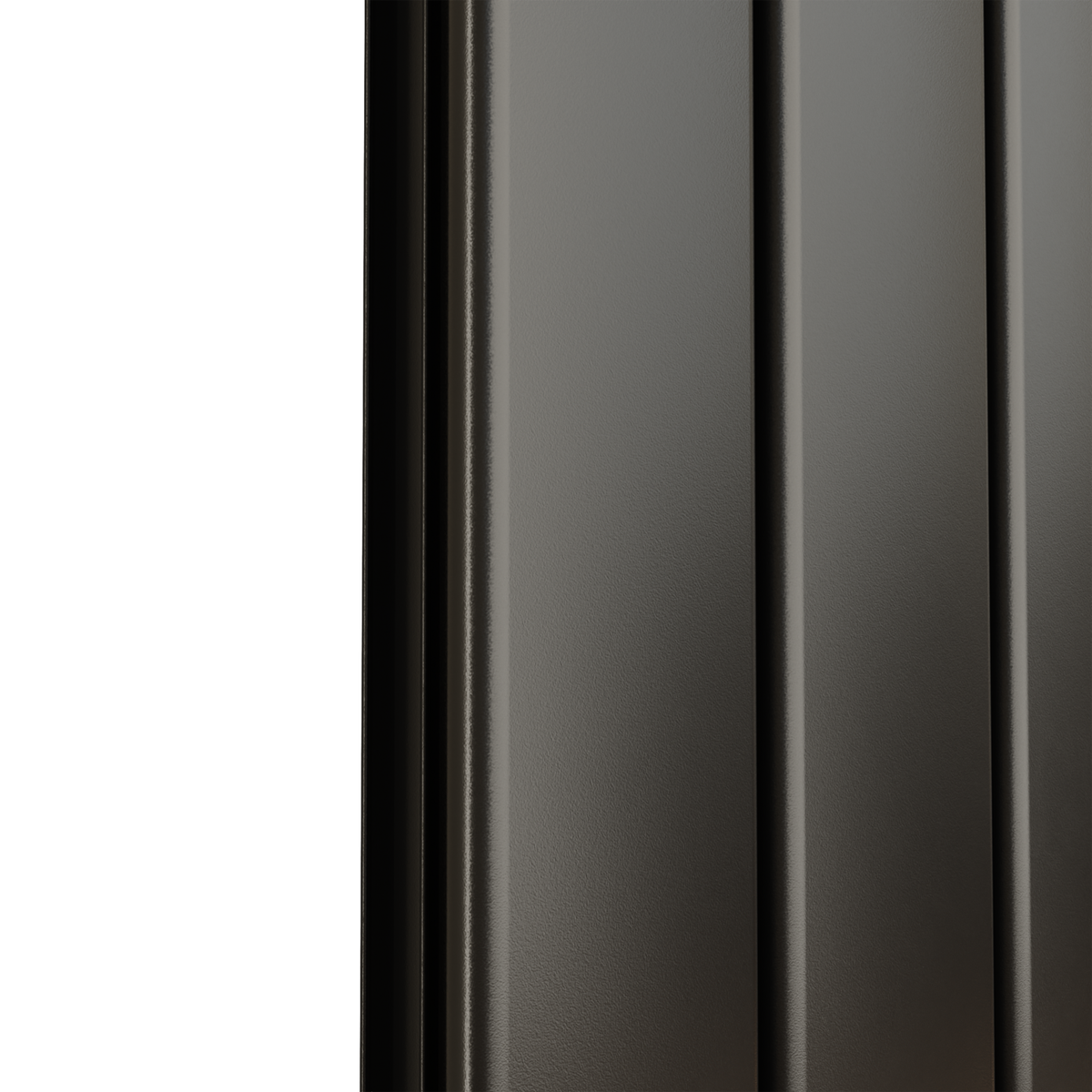 GRADE A1 - Eco Eleganza Midnight Black Vertical Flat Aluminium Middle Connection Radiator 1600x375mm Single Panel 2546 BTU