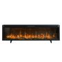 Black Slimline Inset Electric Media Wall Smart Fire Place - 60 Inch - AmberGlo image 1