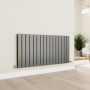 Eco Eleganza Anthracite Horizontal Flat Designer Aluminium Radiator 600x1200mm Double Panel 4890 BTU image 5
