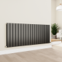 Eco Eleganza Midnight Black Horizontal Flat Designer Aluminium Radiator 600x1425mm Double Panel 5807 BTU image 5