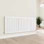 Refurbished - Eco Eleganza White Horizontal Flat Designer Aluminium Radiator 600x1425mm Double Panel 5807 BTU