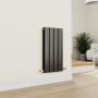 Eco Eleganza Midnight Black Horizontal Flat Designer Aluminium Radiator 600x300mm Double Panel 1223 BTU image 5