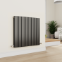Eco Eleganza Midnight Black Horizontal Flat Designer Aluminium Radiator 600x600mm Double Panel 2445 BTU image 5