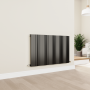 Eco Vivante Midnight Black Horizontal Wave Designer Aluminium Radiator 600x945mm Single Panel 3055 BTU image 5