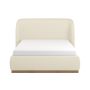 Cream Textured Double Ottoman Bed with Curved Headboard - Adelyn image 1