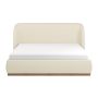 Cream Textured Super King Ottoman Bed with Curved Headboard - Adelyn image 1