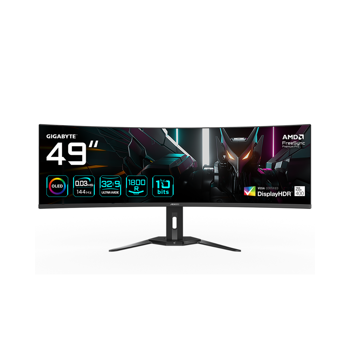 GIGABYTE AORUS CO49DQ 49" OLED DQHD 144Hz 0.03ms Curved Gaming Monitor image 1
