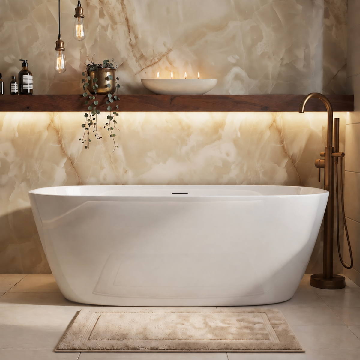 Freestanding Double Ended Bath 1650 x 780mm - Arcus image 1