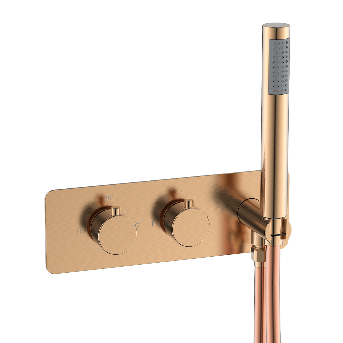 2 Outlet Brushed Bronze Shower Valve With Hose - Arissa image 1