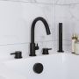 ALMOST PERFECT - Black 4 Hole Bath Shower Mixer Tap - Arissa