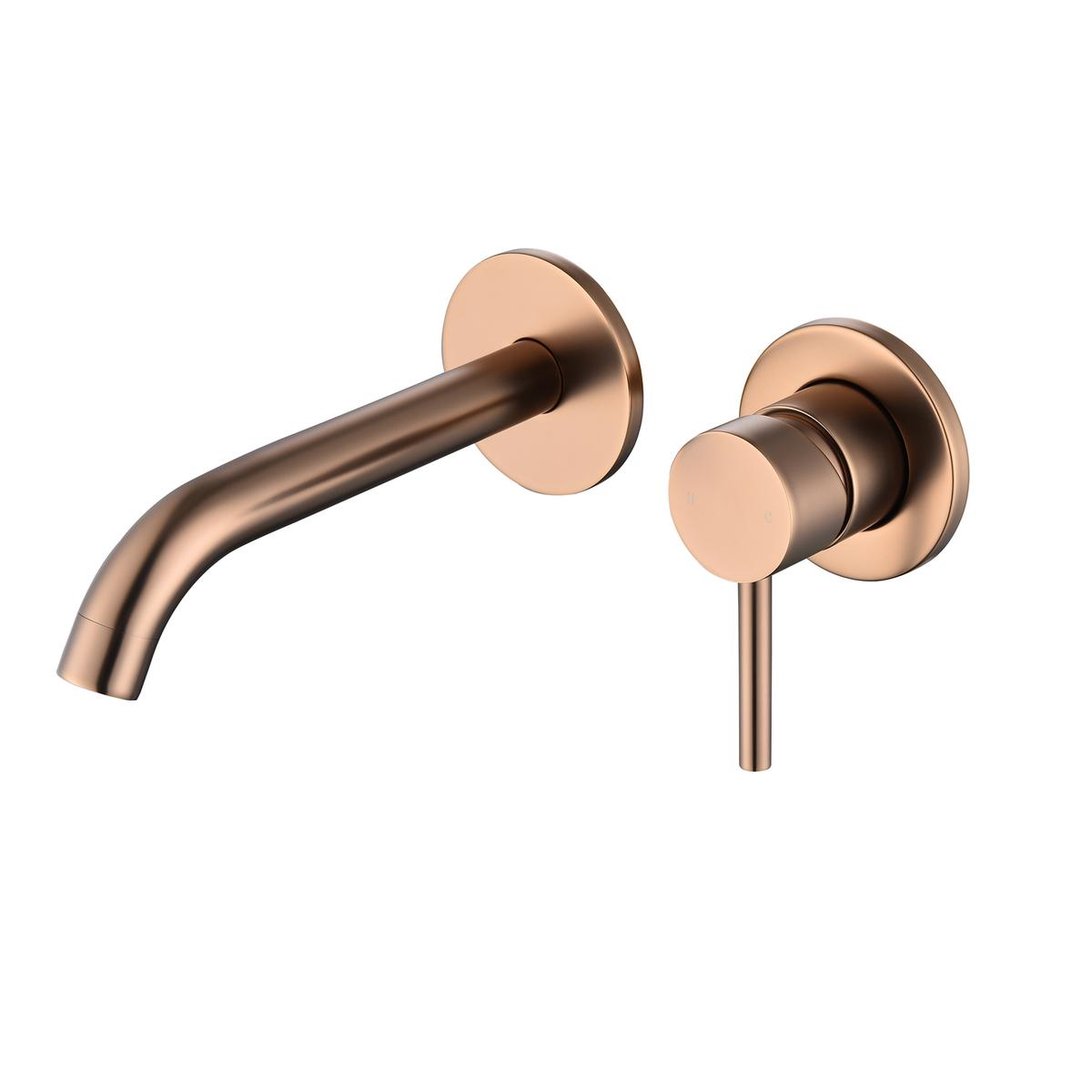 GRADE A2 - Brushed Bronze Wall Mounted Basin Mixer Tap - Arissa image 1