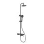 Black Round Thermostatic Mixer Shower Set with Bath Filler Spout - Arissa image 1
