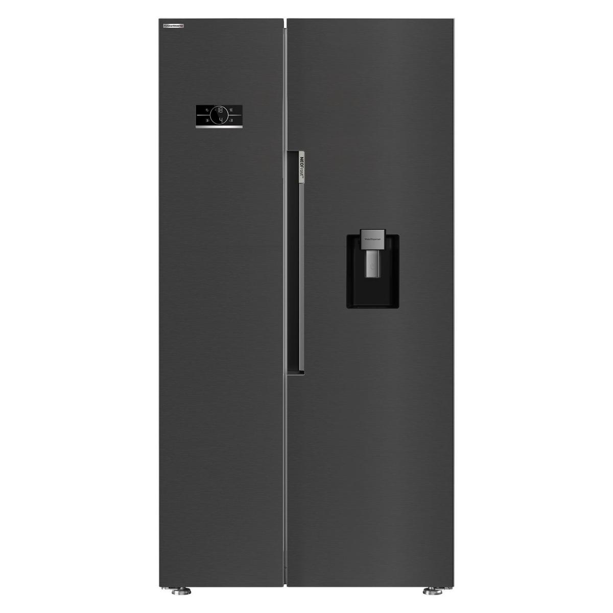 GRADE A2 - Beko 576 Litre Side by Side American Fridge Freezer with HarvestFresh™ - Black Steel
