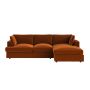 August Burnt Orange Velvet Right hand Chaise Corner Sofa  image 1