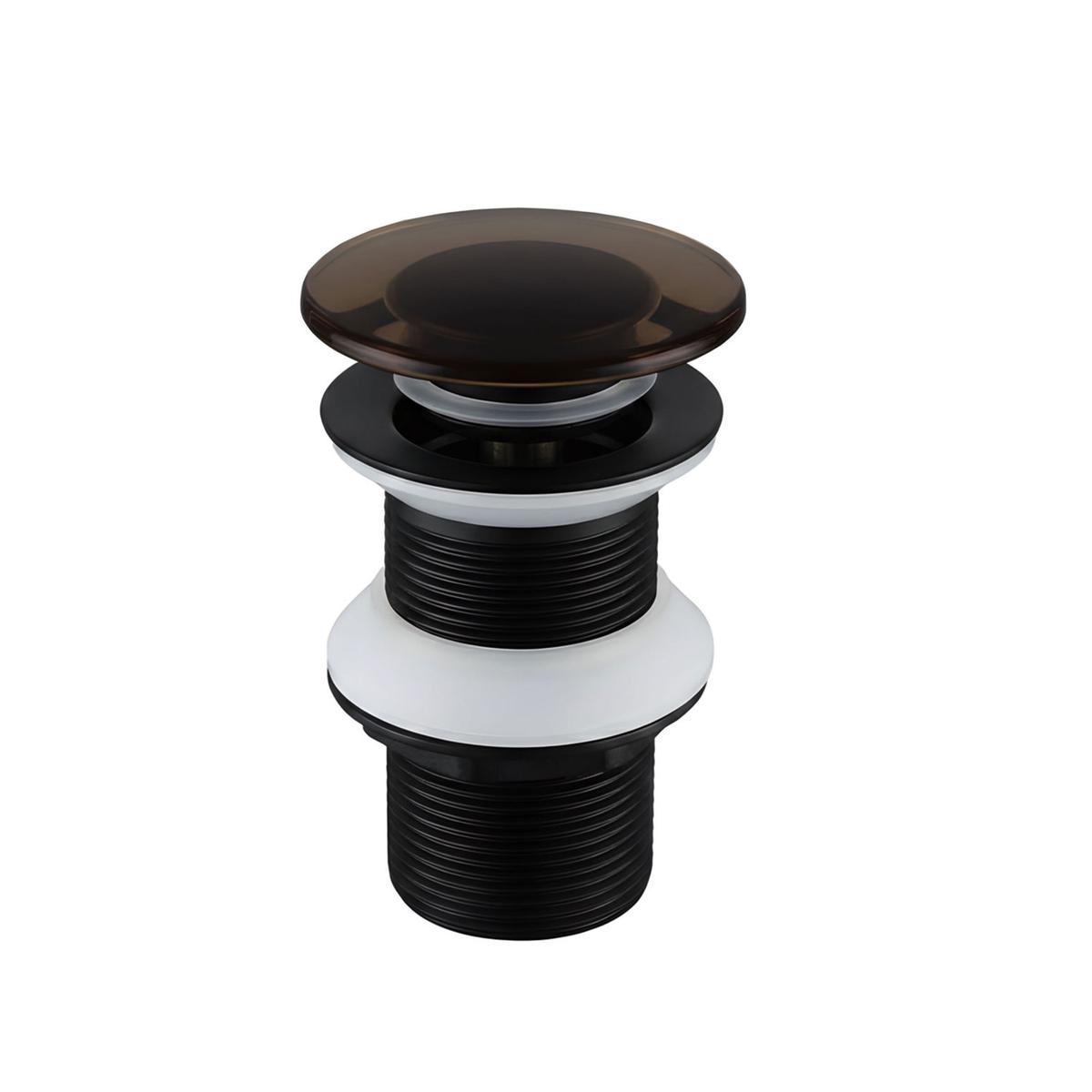 Black Transparent Click Clack Unslotted Basin Waste - Aurea image 1