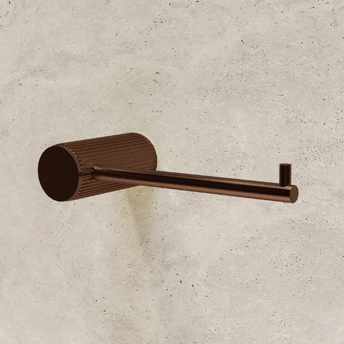 ONLY OPENED - Bronze Knurled Toilet Roll Holder - Arissa