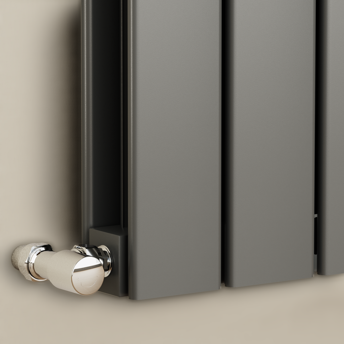 GRADE A2 - Eco Eleganza Anthracite Vertical Flat Designer Aluminium Radiator 1800x375mm Double Panel 3660 BTU