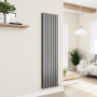 Eco Eleganza Anthracite Vertical Flat Designer Aluminium Radiator 1800x450mm Double Panel 4392 BTU image 5