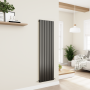 Eco Eleganza Midnight Black Vertical Flat Designer Aluminium Radiator 1600x450mm Single Panel 3055 BTU image 6