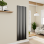 Eco Vivante Midnight Black Vertical Wave Designer Aluminium Radiator 1800x565mm Single Panel 4508 BTU image 5