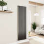 Eco Eleganza Midnight Black Vertical Flat Designer Aluminium Radiator 1800x525mm Single Panel 3952 BTU image 6