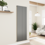 Refurbished - Eco Eleganza Anthracite Vertical Flat Designer Aluminium Radiator 1800x600mm Single Panel 4517 BTU